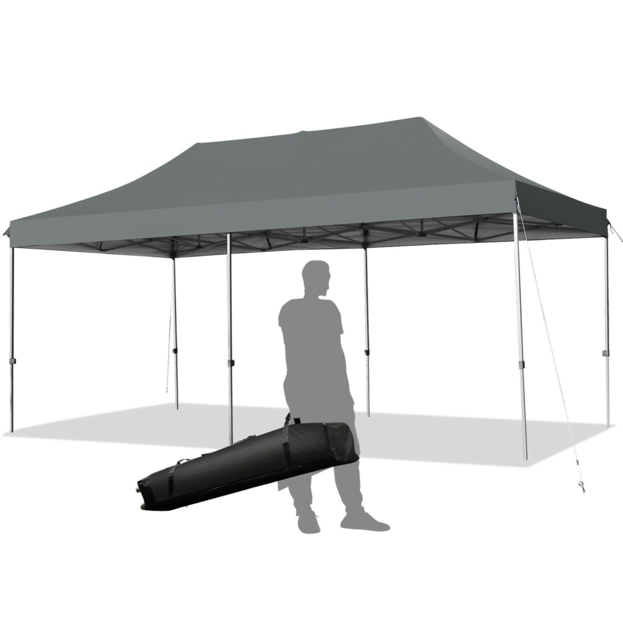 10X20 Pop Up Canopy Tent Folding Heavy Duty Sun Shelter Adjustable W/Bag